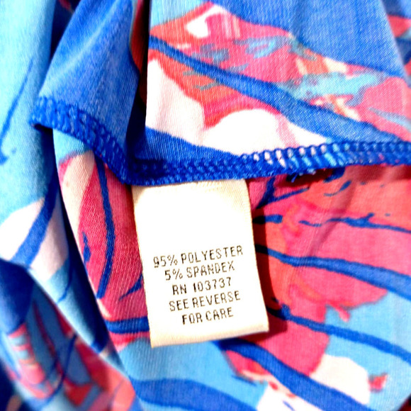 Ali Ra Women's Sz 2 Bright Multicolor Tropical Print Keyhole Sleeveless Dress - Picture 5 of 5